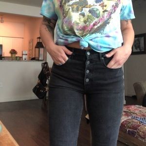 Loft high waste cropped flare jeans